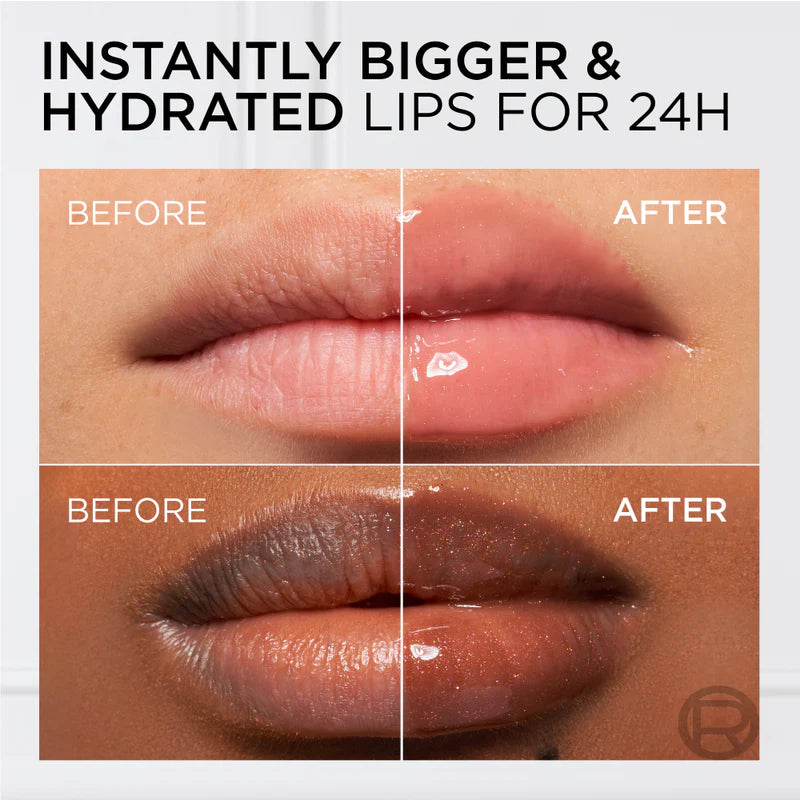 L’Oréal Paris Plump Ambition Hyaluron Lip Oil, 24HR Hydration and Volumizing Shine-101 Crystal Clear