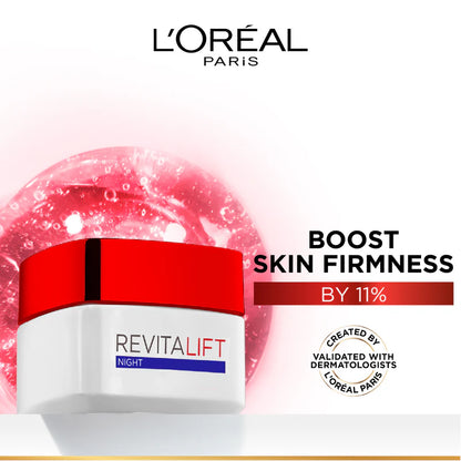 L’Oréal Paris, Revitalift Hydrating and Moisturizing Night Cream, for Wrinkles Reduction and Skin Elasticity Improvement, Formulated with Pro-Retinol, 50ml