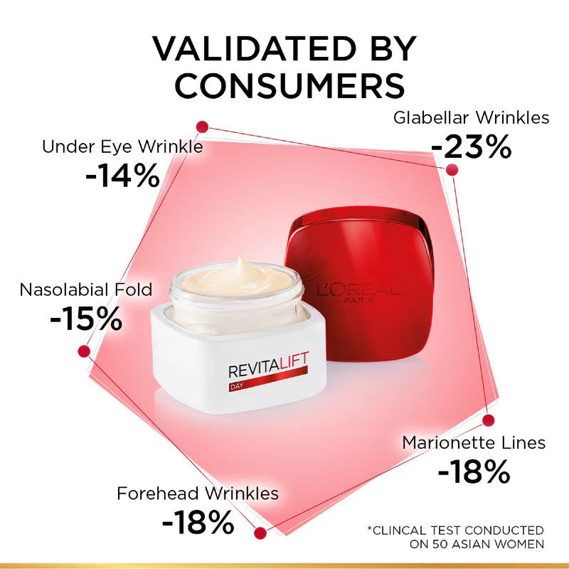 L’Oréal Paris, Revitalift Hydrating and Moisturizing Day Cream, for Wrinkles Reduction and Skin Elasticity Improvement, Formulated with Pro-Retinol, 50ml