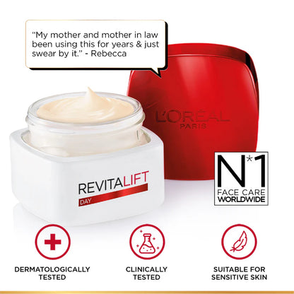 L’Oréal Paris, Revitalift Hydrating and Moisturizing Day Cream, for Wrinkles Reduction and Skin Elasticity Improvement, Formulated with Pro-Retinol, 50ml