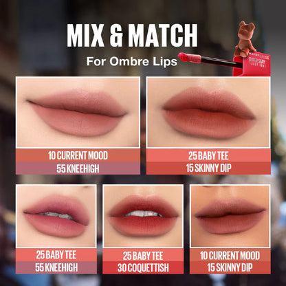 Maybelline Super Stay Teddy Tint Soft Blurred Matte Lip Tint | 12h Longwear, Transfer proof - Belle à Merveille