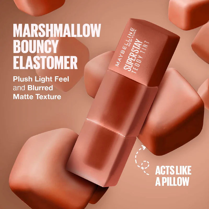 Maybelline Super Stay Teddy Tint Soft Blurred Matte Lip Tint | 12h Longwear, Transfer proof - Belle à Merveille