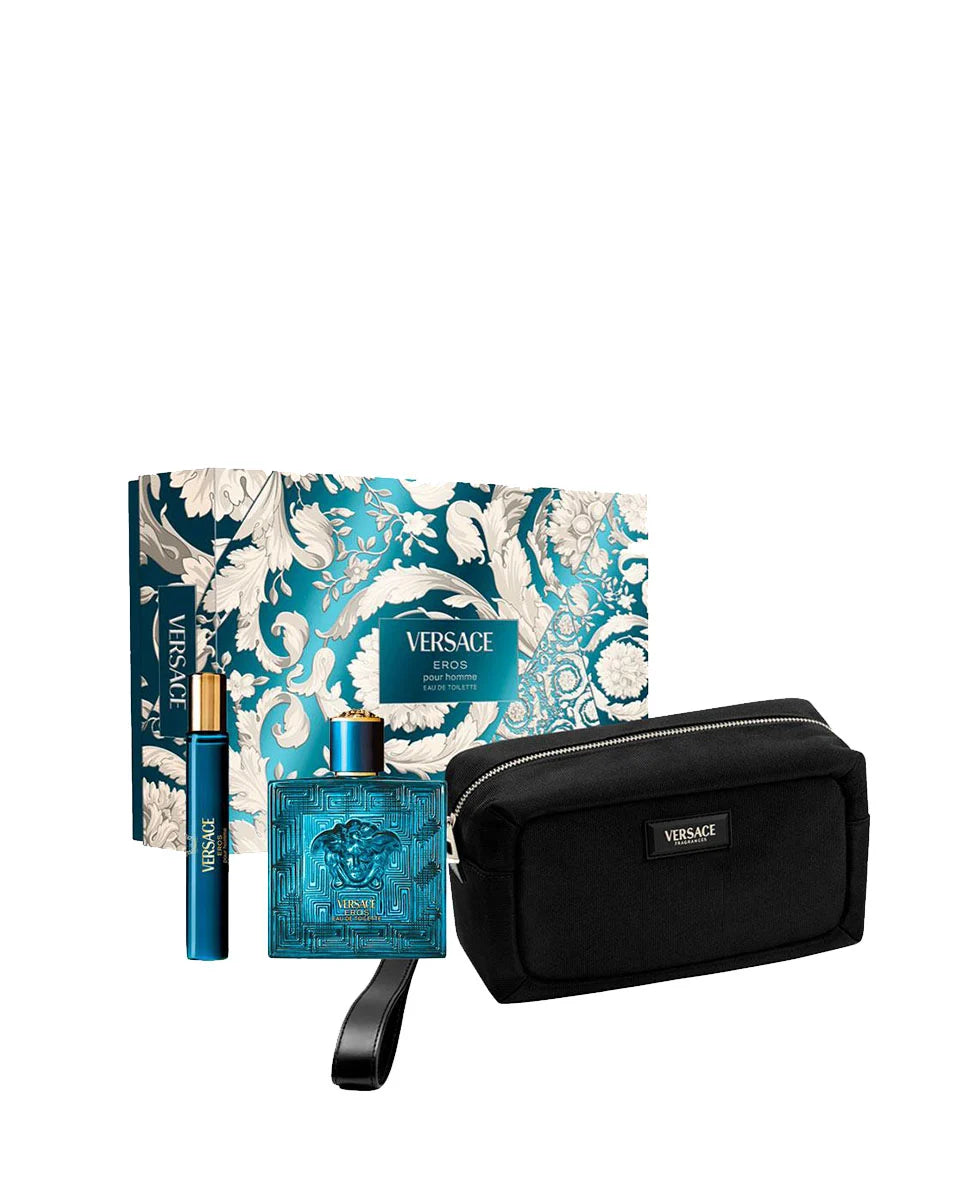 Versace - Eros Homme Eau de Toilette Coffret 100 ml + 10 ml + Trousse (pouch)