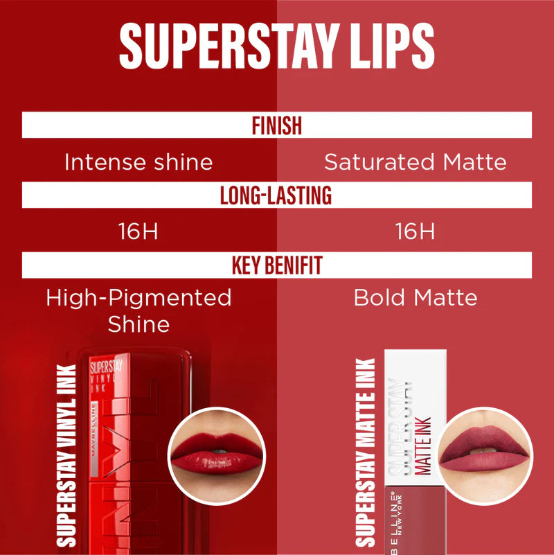 Maybelline New York Super Stay Vinyl Ink Long lasting 16 Hour Wear, No Budge, Instant Shine Lipstick - Belle à Merveille