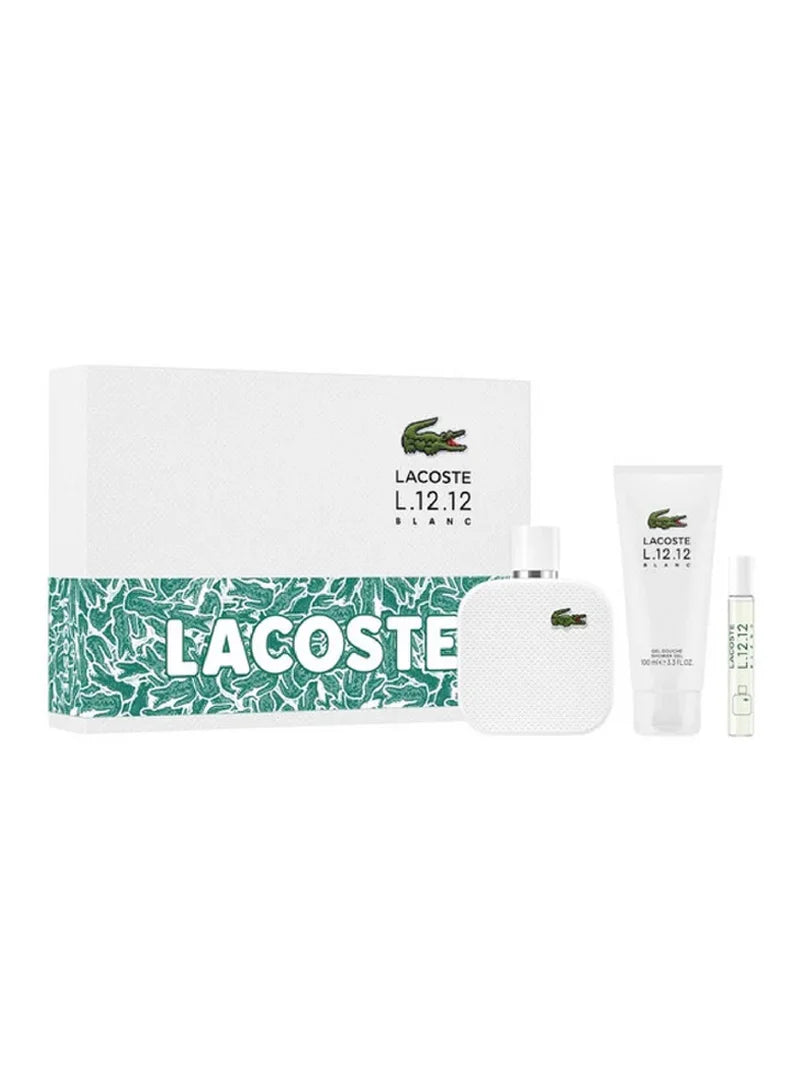 Lacoste – Eau de Lacoste Blanc Homme Coffret Eau de Toilette 100 ml + 7.5 ml + Shower Gel 100 ml