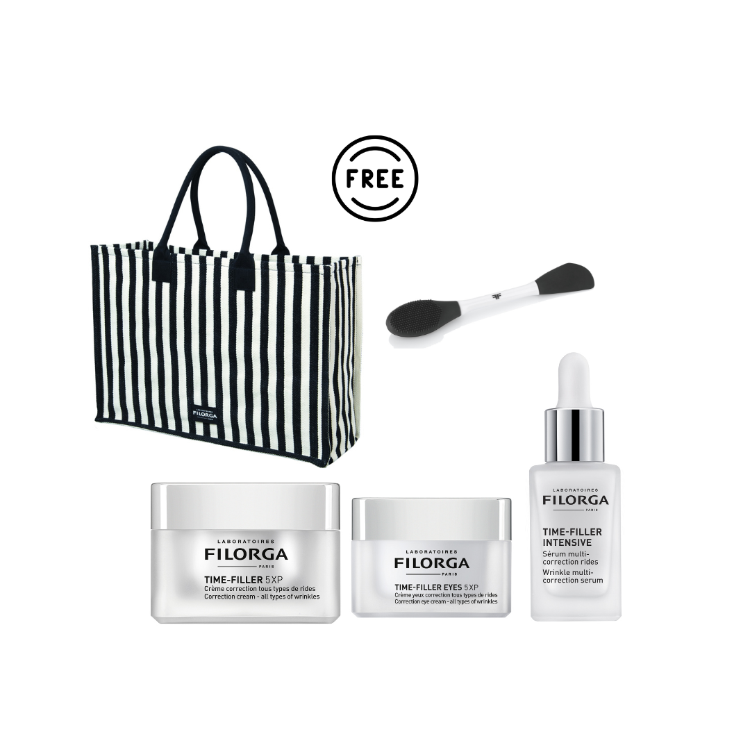 Time Fller Cream + Time Filler Intensive Serum + Time Filler Eyes + Free Filorga Summer Bag + Free Filorga Face Brush - Belle à Merveille