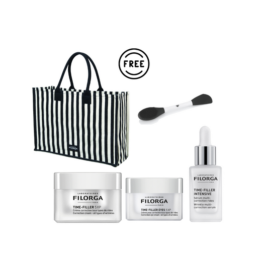 Time Fller Cream + Time Filler Intensive Serum + Time Filler Eyes + Free Filorga Summer Bag + Free Filorga Face Brush - Belle à Merveille