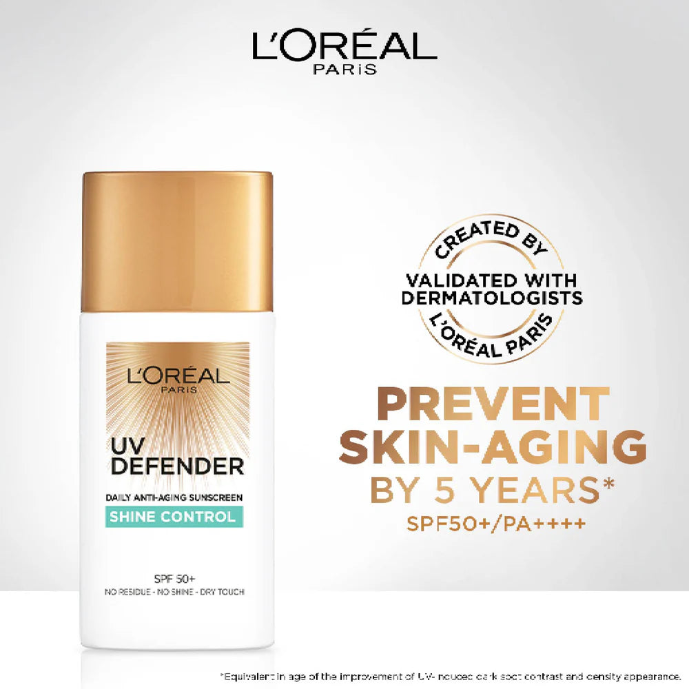 L'Oreal Paris UV Defender Sunscreen SPF50+/PA++++ - Shine Control