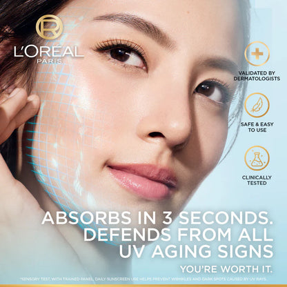 L’Oréal Paris, UV Defender, Aquafusion Daily Water Gel Sunscreen, SPF50+ PA++++, Defends from all UV aging signs, Absorbs in 3 Seconds, 50ml