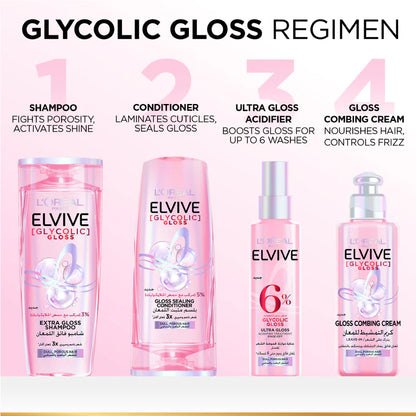 L’Oréal Paris Elvive Glycolic Gloss, Glossing Acidifier treatment, 6% [Gloss Complex] with Glycolic Acid, 200ml