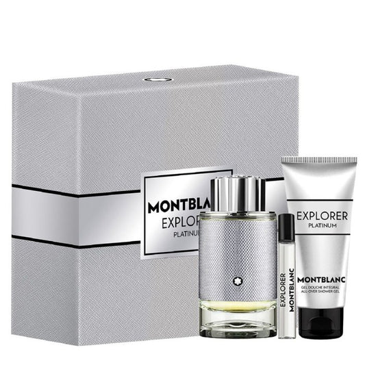 Montblanc – Explorer Platinum Homme Coffret Eau de Parfum 100 ml + 7.5 ml + Shower Gel 100 ml