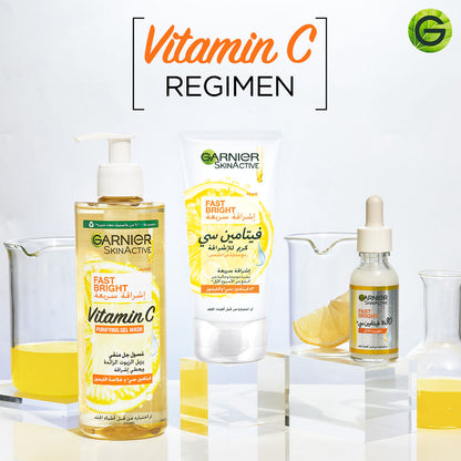 Garnier Fast Bright Vitamin C Brightening Purifying Face Gel Wash (400mL)