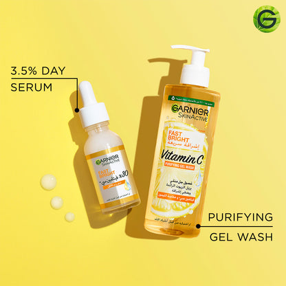 Garnier Fast Bright Vitamin C Brightening Purifying Face Gel Wash (400mL)