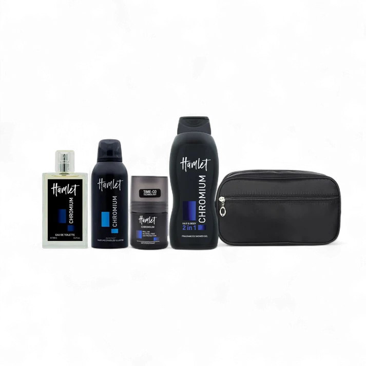 Hamlet – Chromium Pouch Eau de Toilette Set 100 ml + Shower Gel + Deodorant Spray + Roll-On