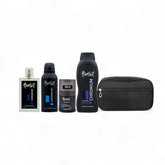 Hamlet – Chromium Pouch Eau de Toilette Set 100 ml + Shower Gel + Deodorant Spray + Roll-On