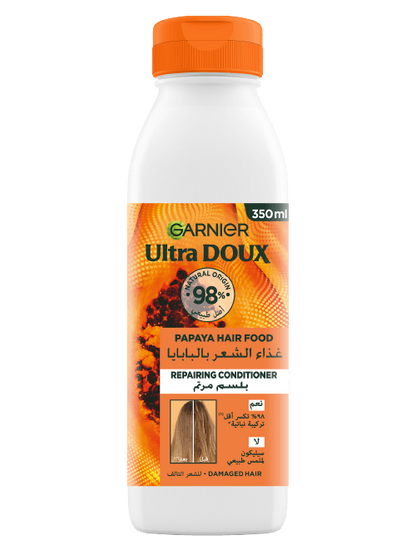Garnier Ultra Doux Papaya Vegan Hair Food Conditioner, for damaged hair - Belle à Merveille