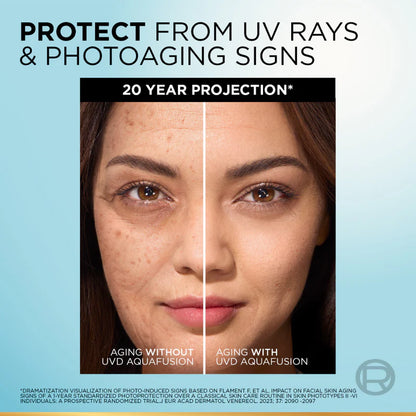L’Oréal Paris, UV Defender, Aquafusion Daily Water Gel Sunscreen, SPF50+ PA++++, Defends from all UV aging signs, Absorbs in 3 Seconds, 50ml